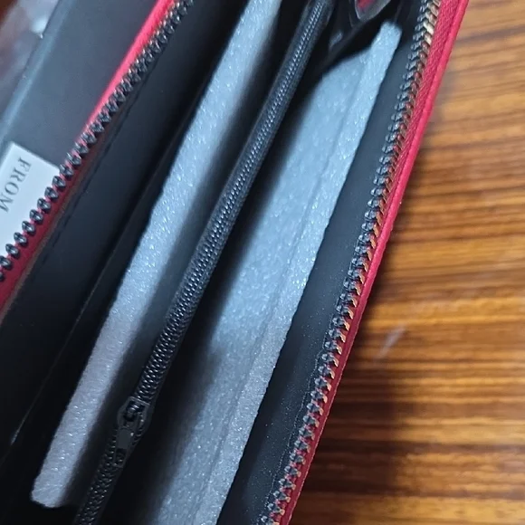 Red Wallet with Gold Accent - Picture 6 of 8